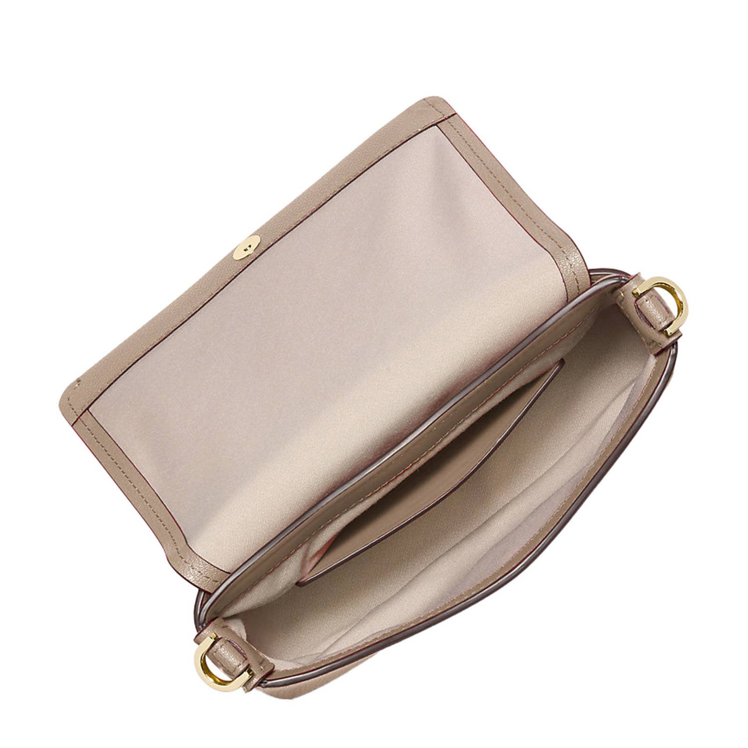 Michael Kors leren crossbody tas Nessa beige