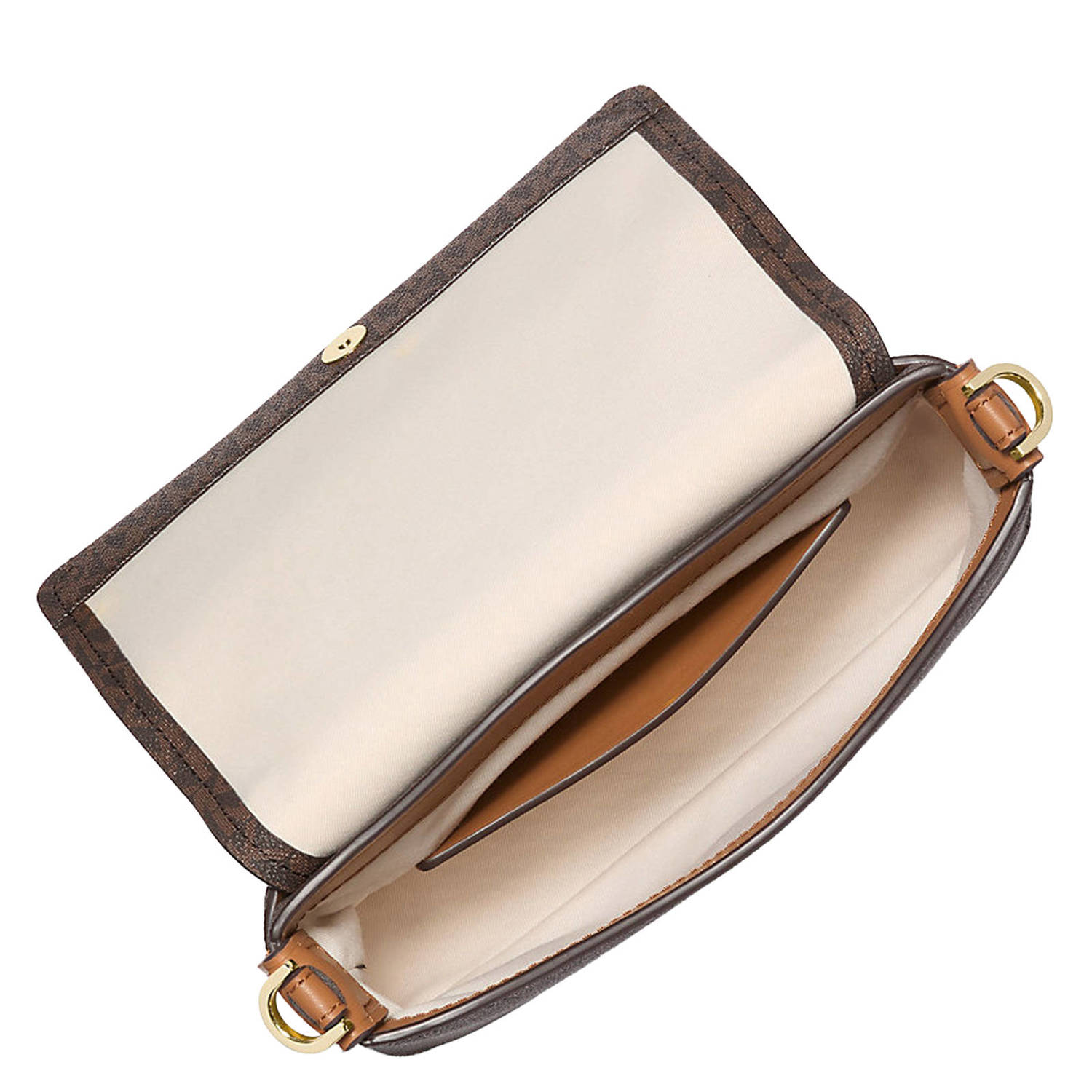 Michael Kors crossbody tas Nessa met logoprint donkerbruin