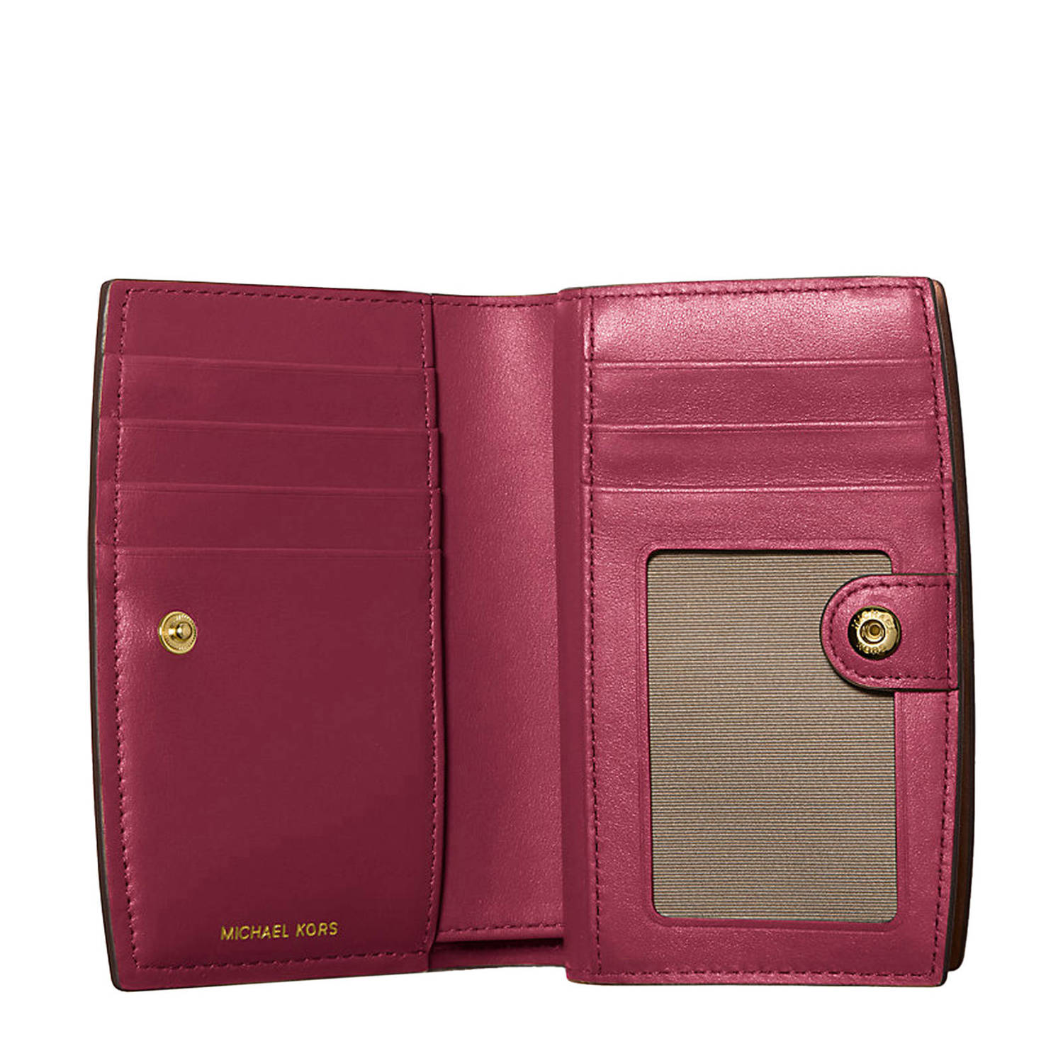 Michael Kors leren portemonnee Bryant bordeauxrood