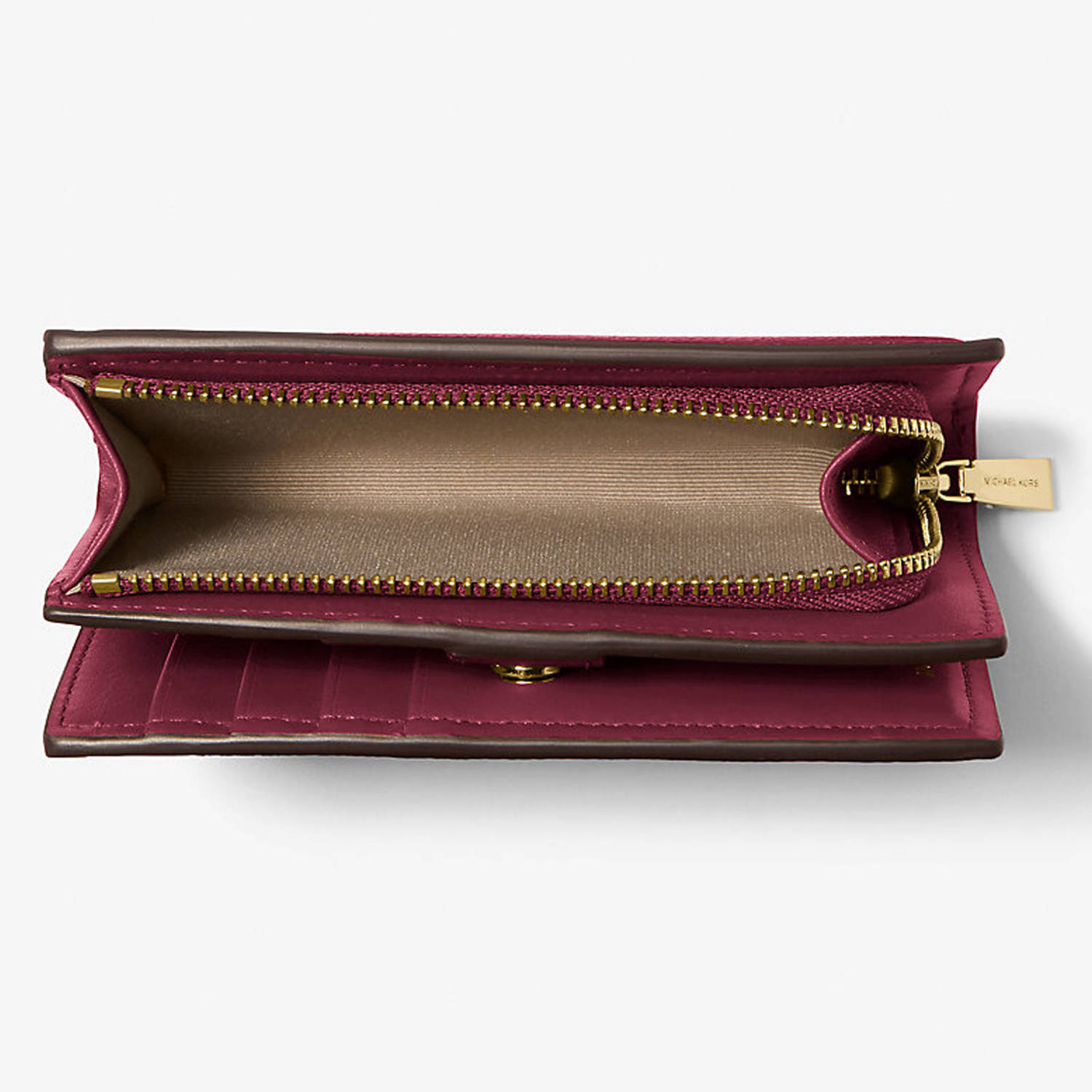Michael Kors leren portemonnee Bryant bordeauxrood