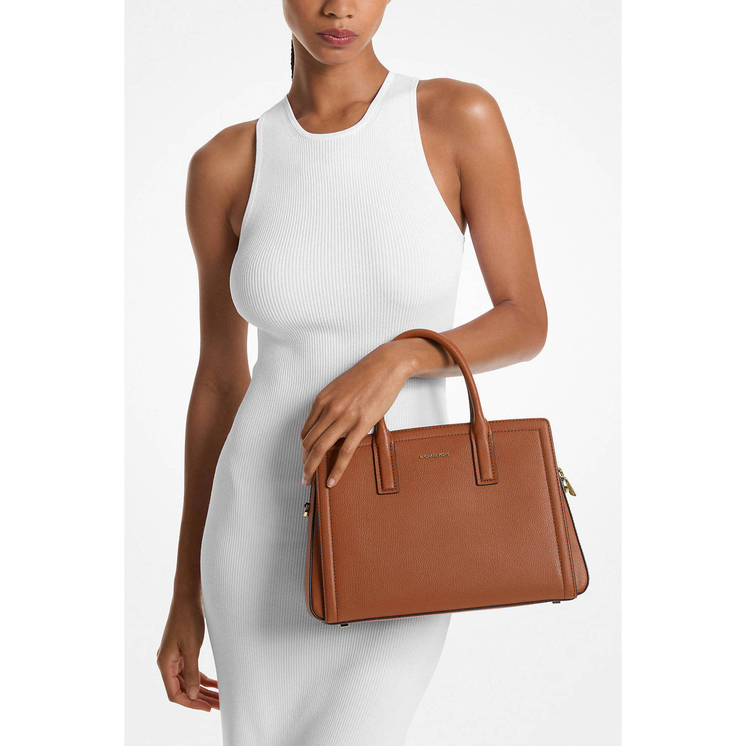 Michael Kors leren handtas Laila cognac