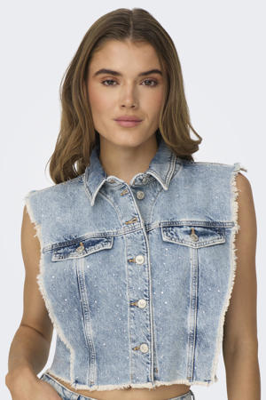 denim gilet light blue denim