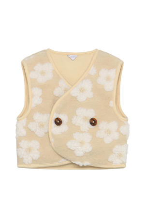 gebloemde gilet beige