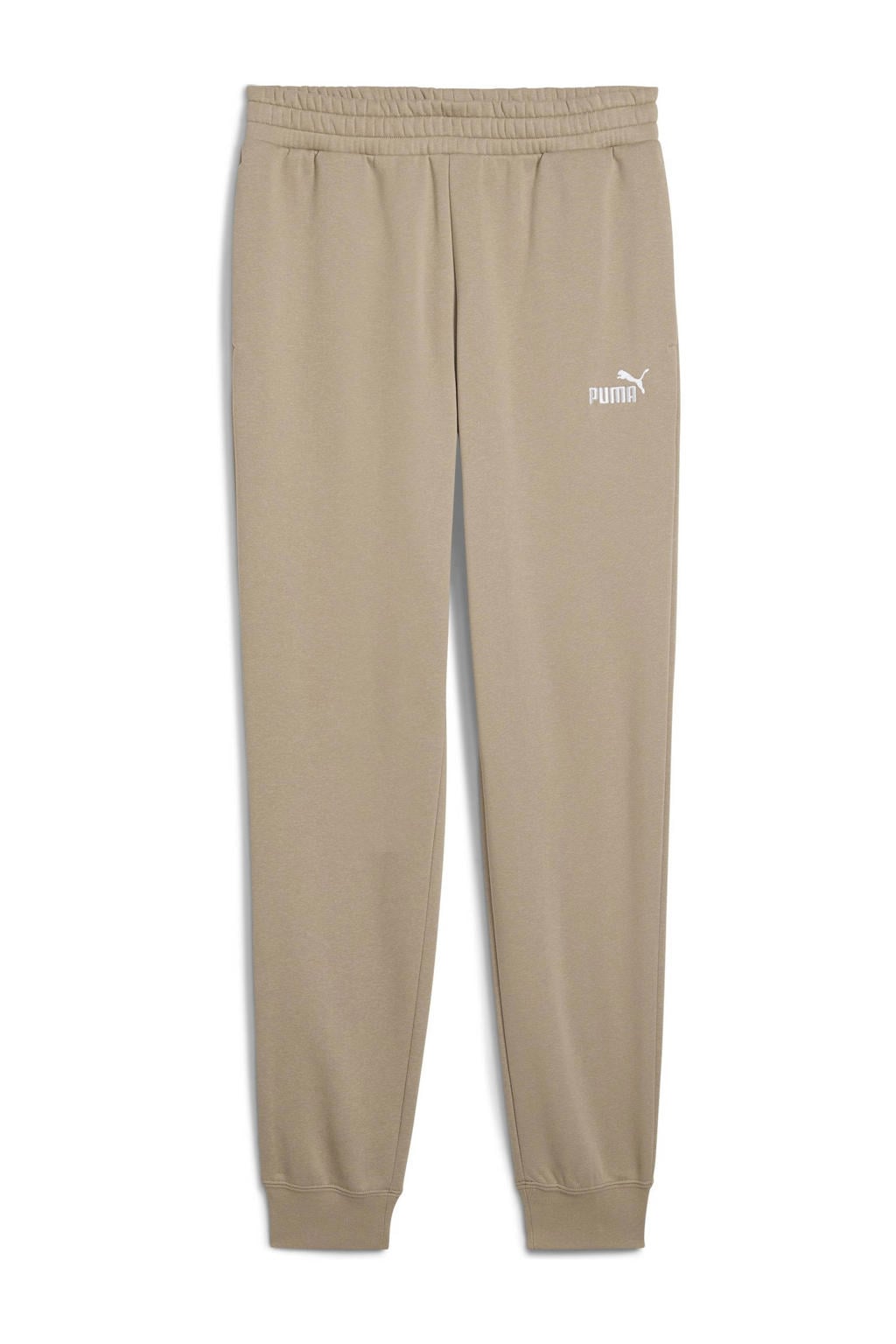 Beige heren Puma joggingbroek van katoen met regular fit, regular waist, elastische tailleband met koord en effen
