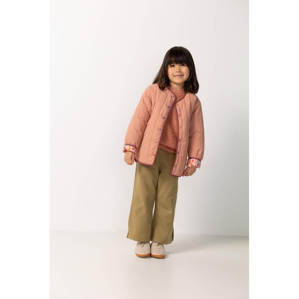 Roze meisjes Noppies kids gebreide trui van polyester met effen, lange mouwen en opstaande kraag