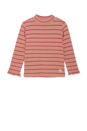 gestreepte longsleeve roze