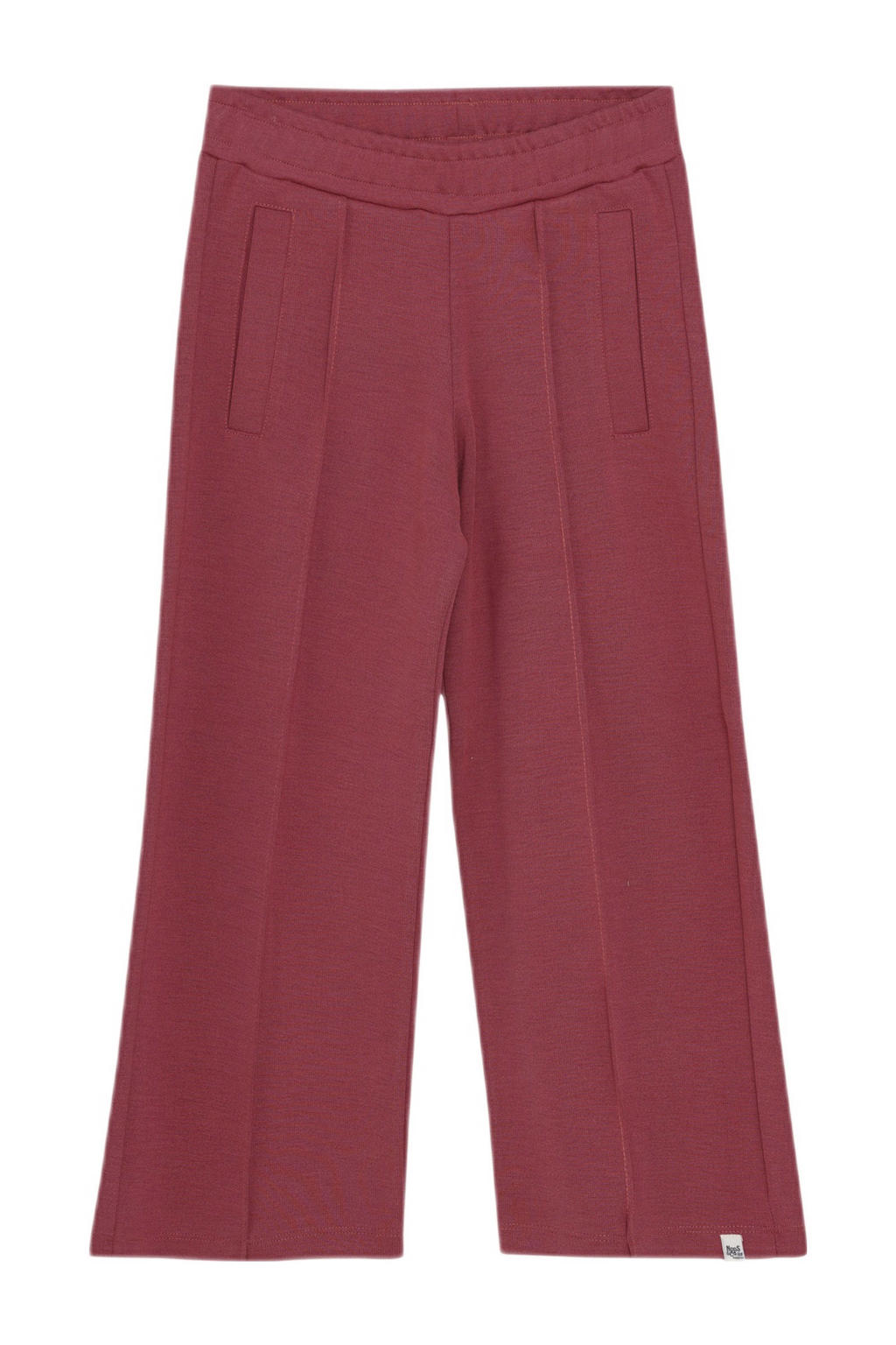 Roze meisjes Noppies kids straight casual broek van viscose met regular waist, elastische tailleband en effen