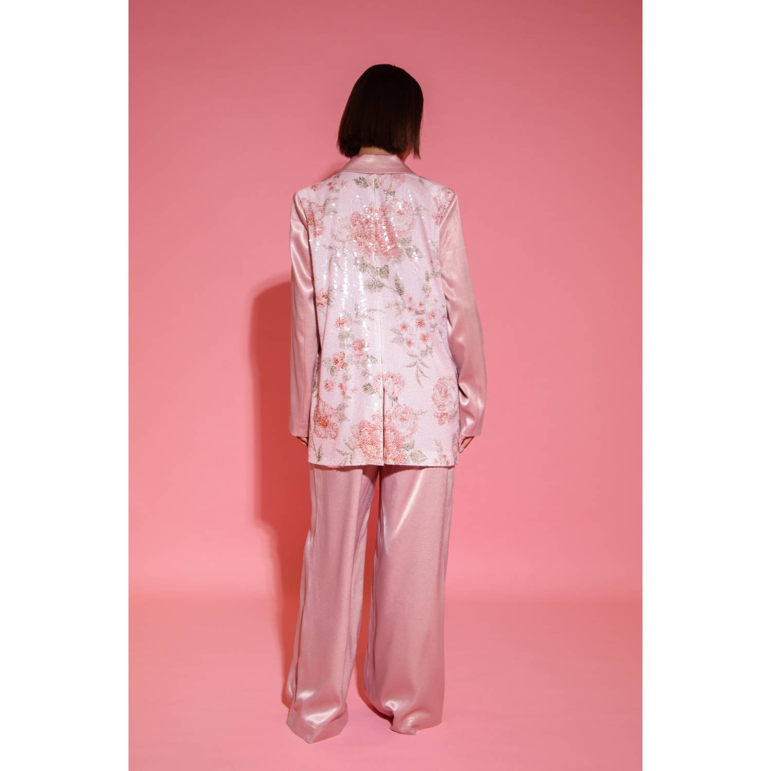 Studio AMAYA x Poespas straight high waist broek roze