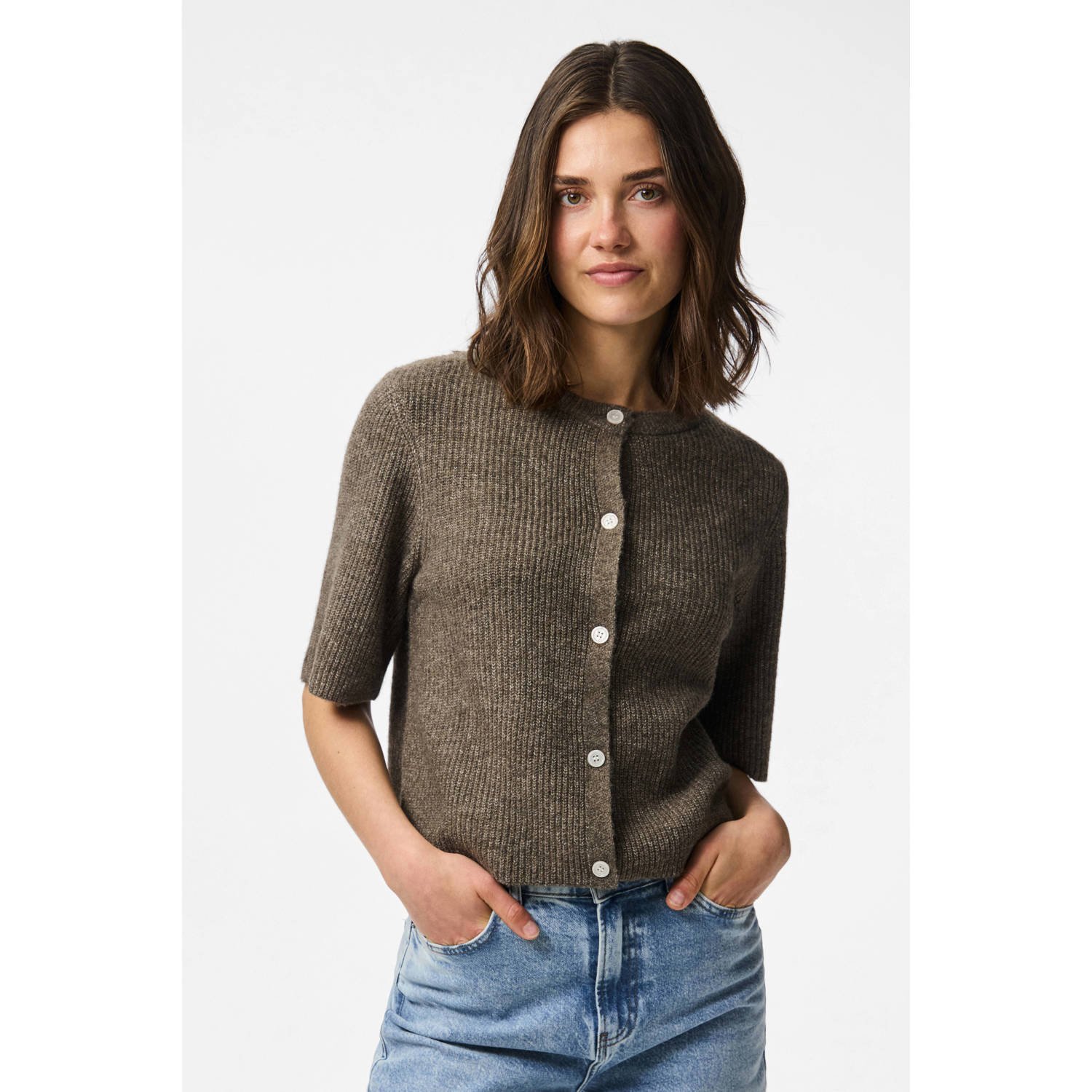 PIECES wollen vest gebreid