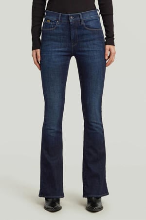 flared jeans dark blue denim