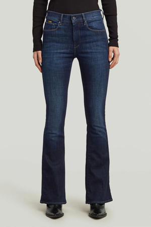 flared jeans dark blue denim