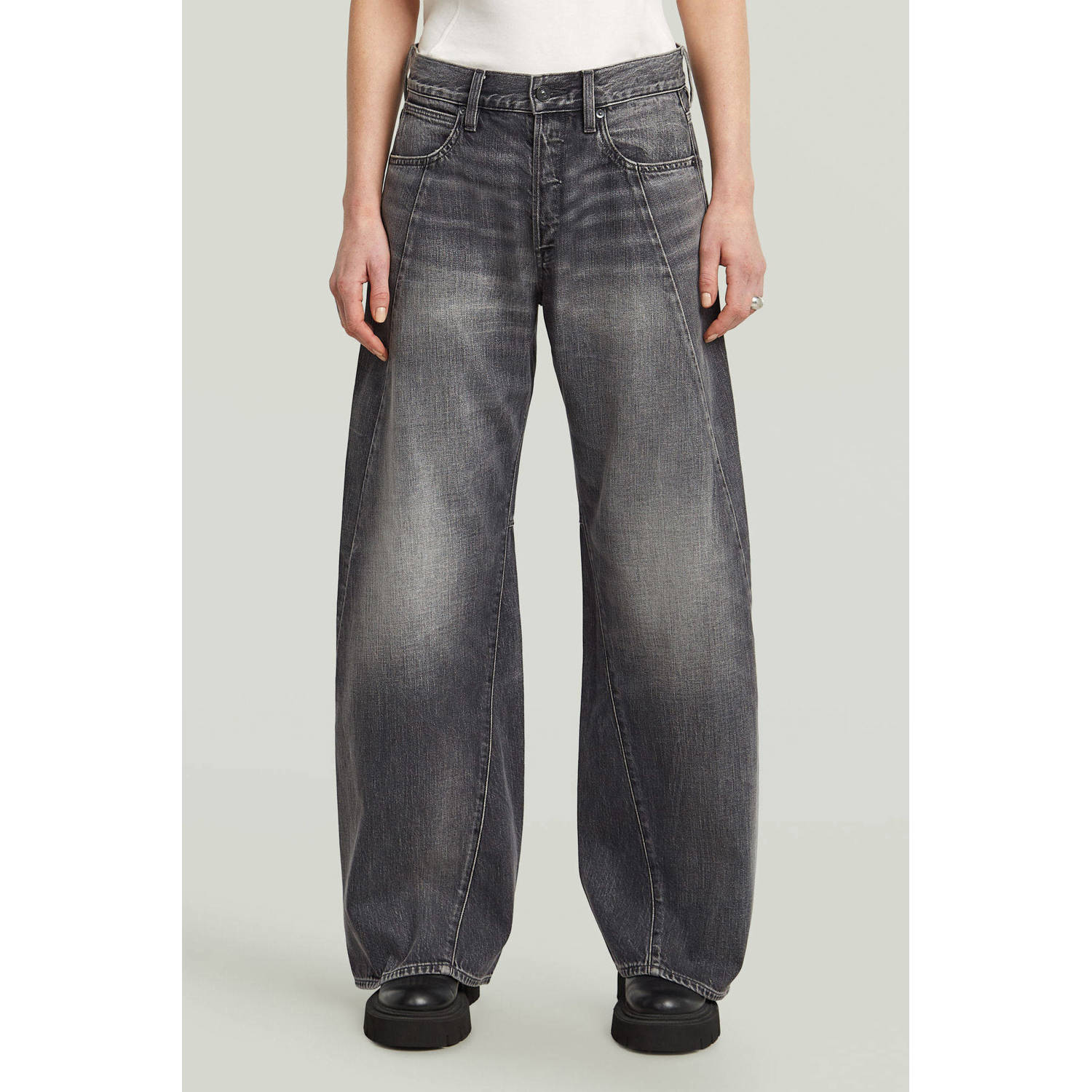 G-Star RAW Contor 3D Wide Jeans Grijs Dames