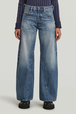 wide leg jeans medium blue denim