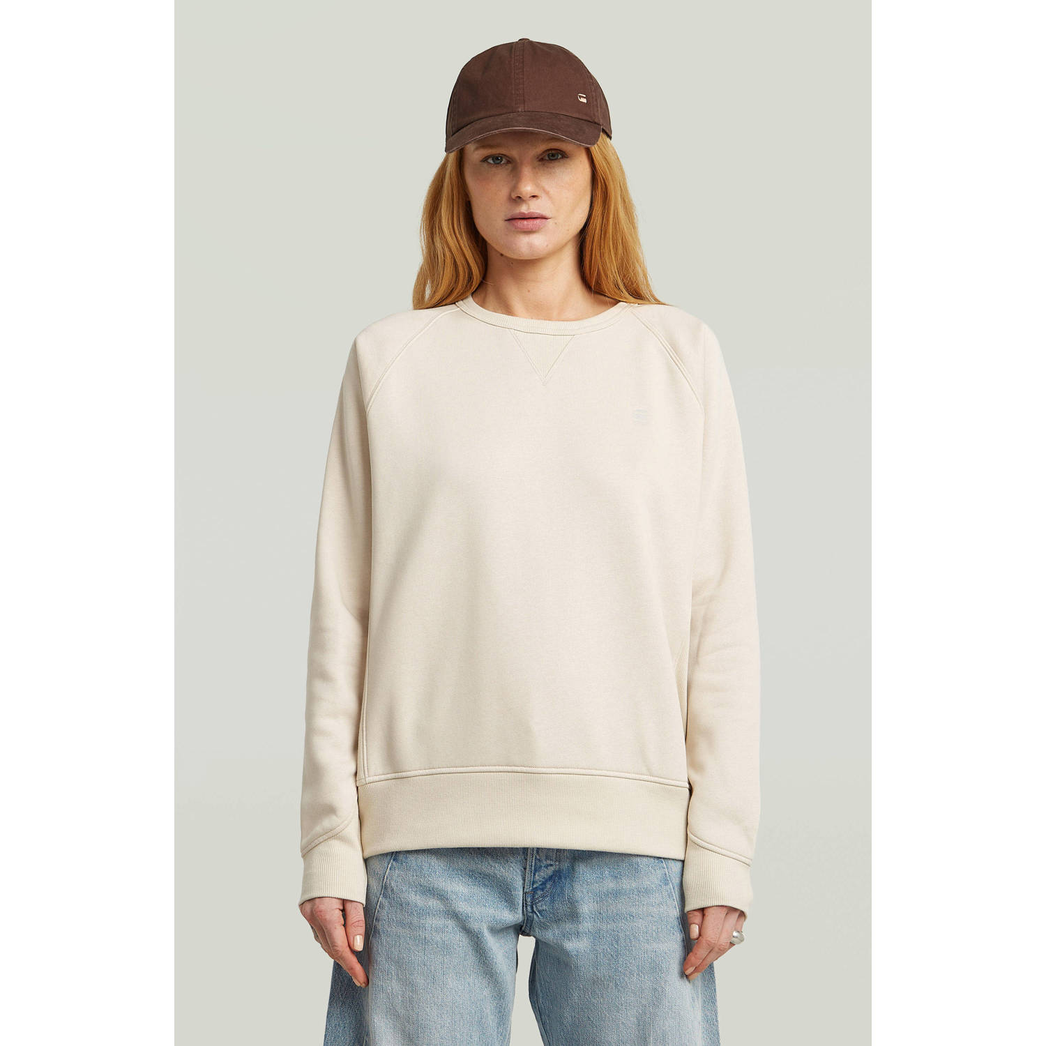 G-Star RAW Sweatshirt Premium core 2.0 met inzetstuk bij de halslijn