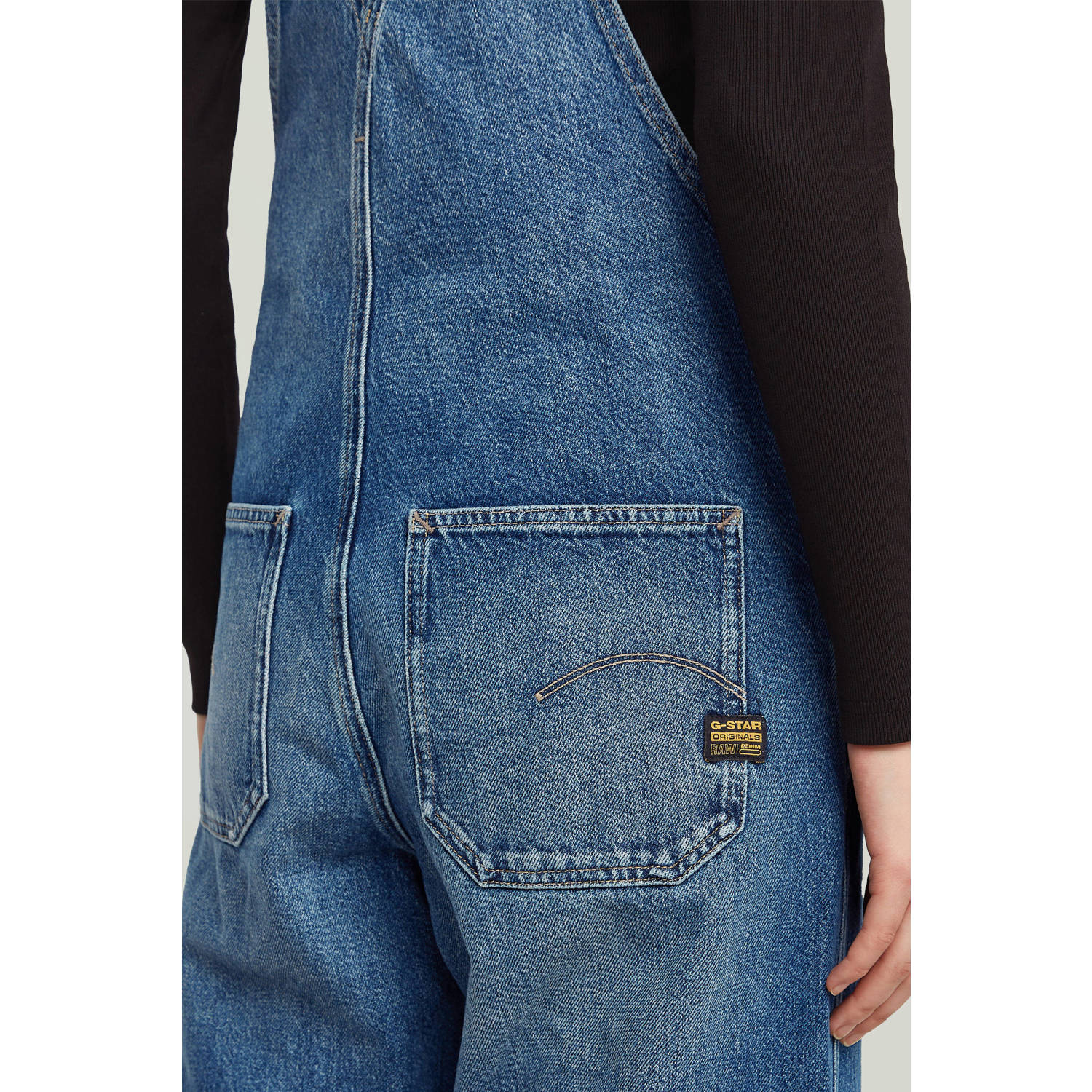 G-STAR denim straight high waist tuinbroek