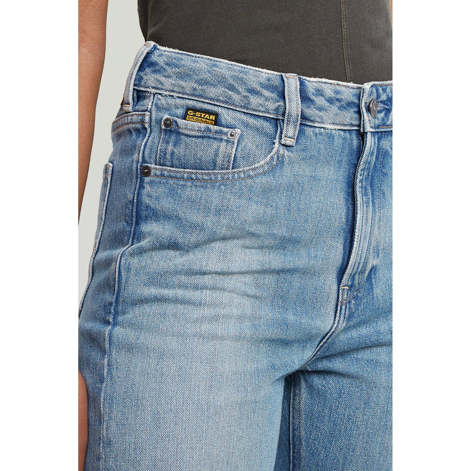 G-STAR high waist straight leg jeans light blue denim