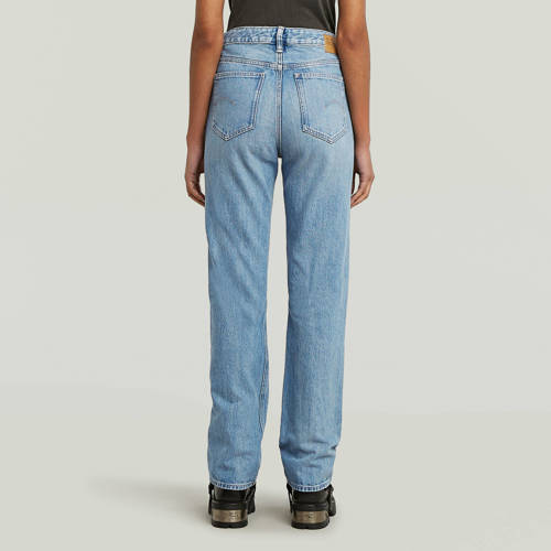 G-STAR high waist straight leg jeans light blue denim afbeelding