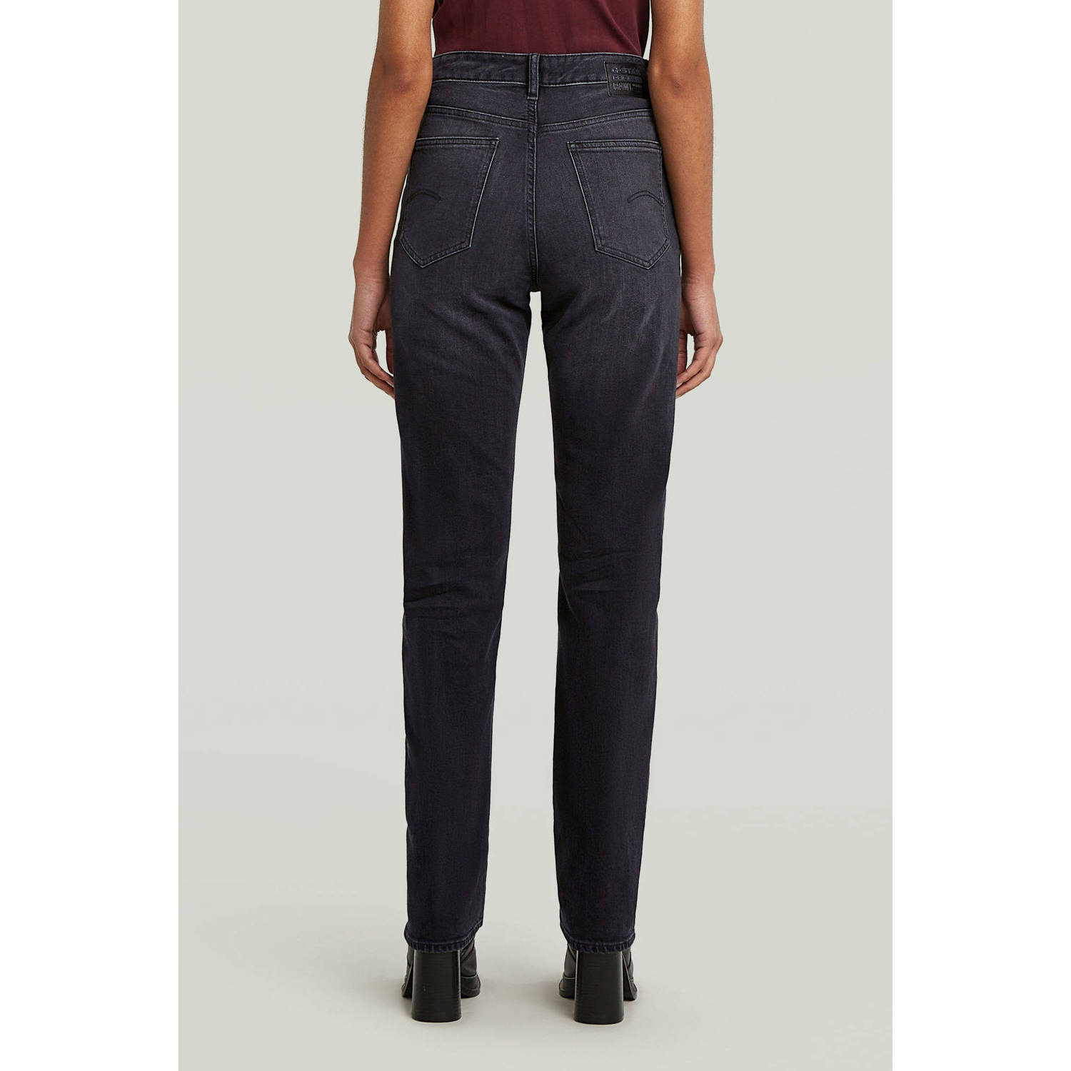 G-STAR high waist straight leg jeans black denim