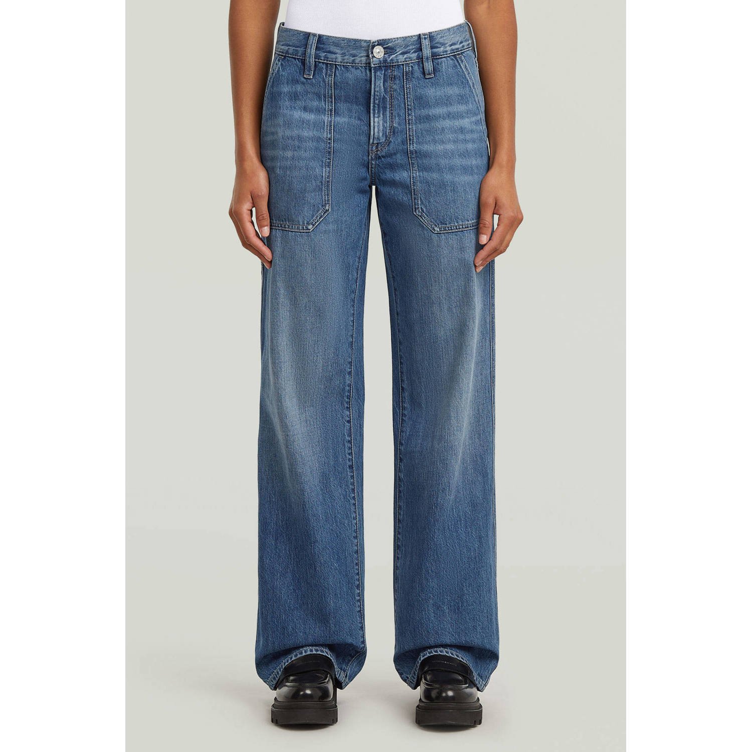 G-Star RAW Judee Carpenter Loose Jeans Midden blauw Dames