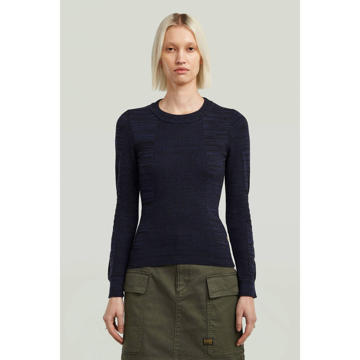G-Star RAW 3D Biker Slim Gebreide Trui Meerkleurig Dames