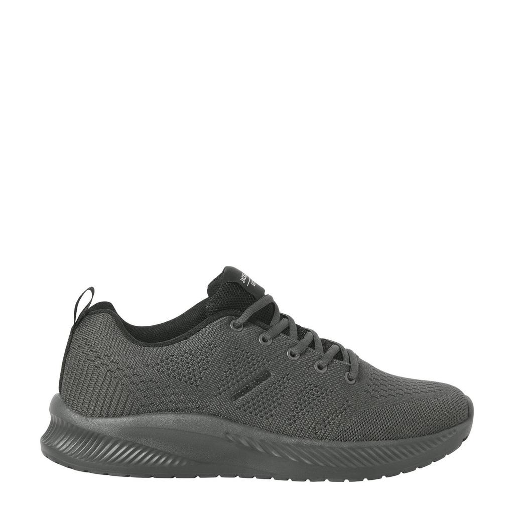Grijze heren JACK & JONES Jfwcroxley Knit Sneaker Noos sneakers van textiel met veters