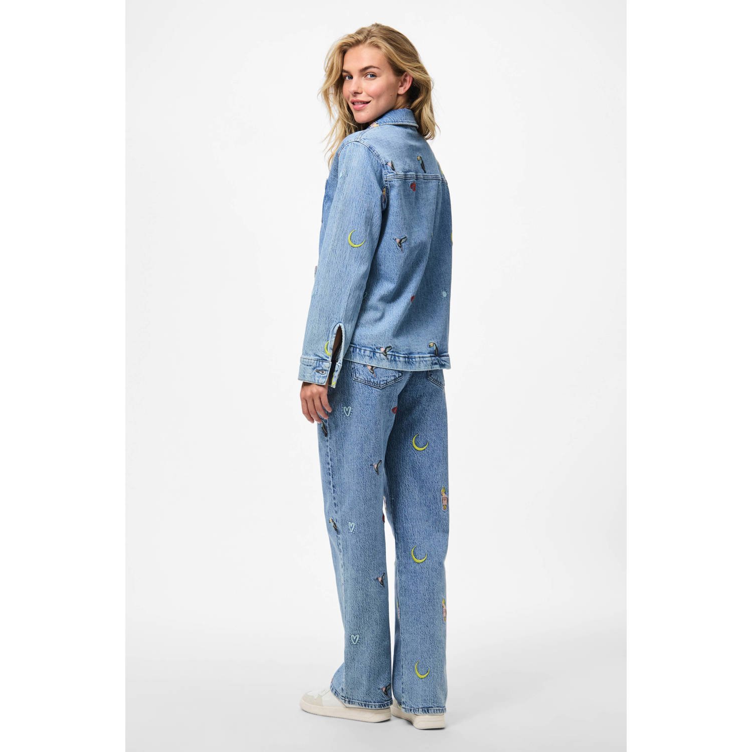 PIECES denim spijkerjas medium blue denim