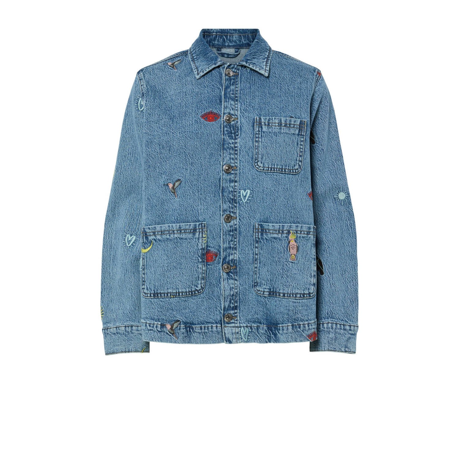 PIECES denim spijkerjas medium blue denim
