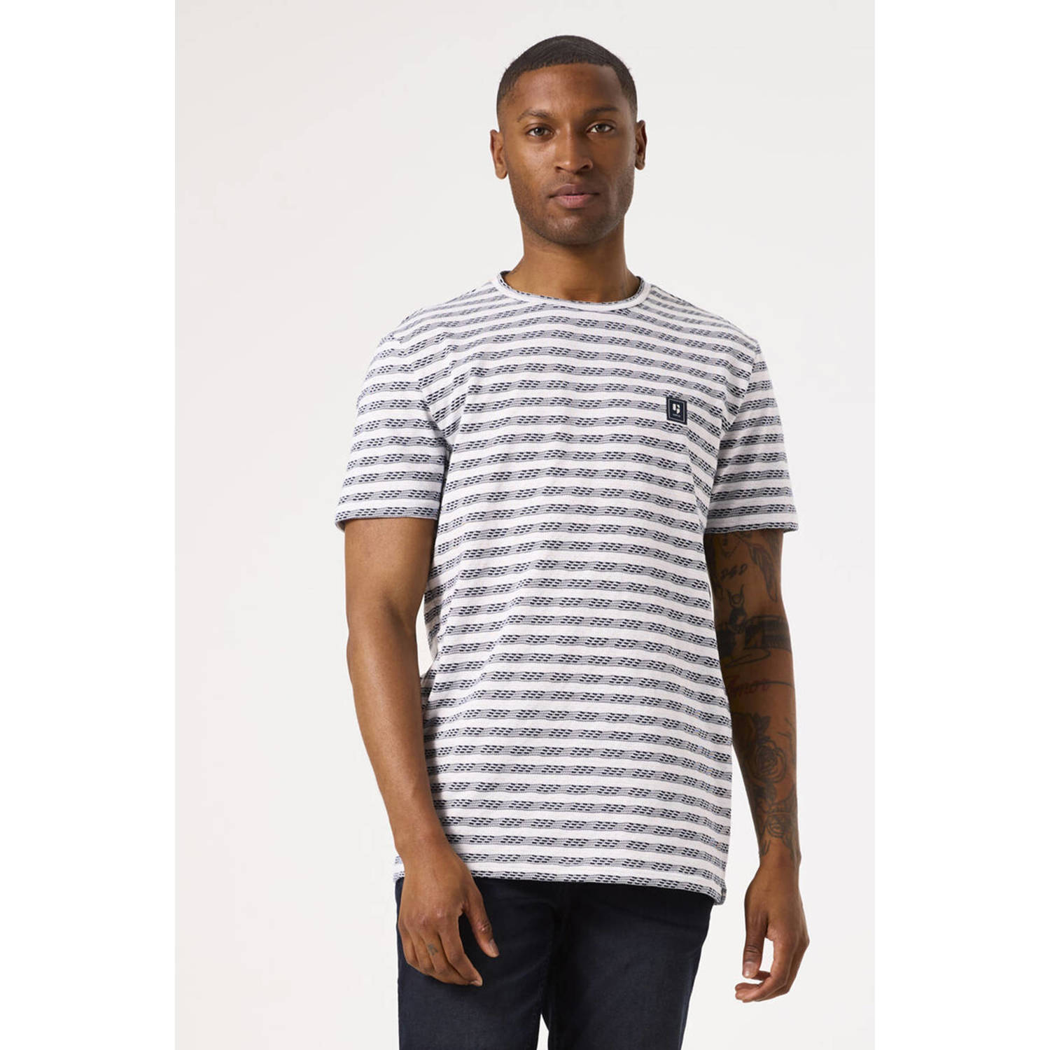 Garcia T-shirt wit blauw