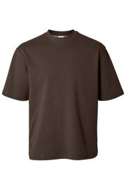 thumbnail: Selected loose fit T-shirt SLHLOOSEOSCAR donkerbruin
