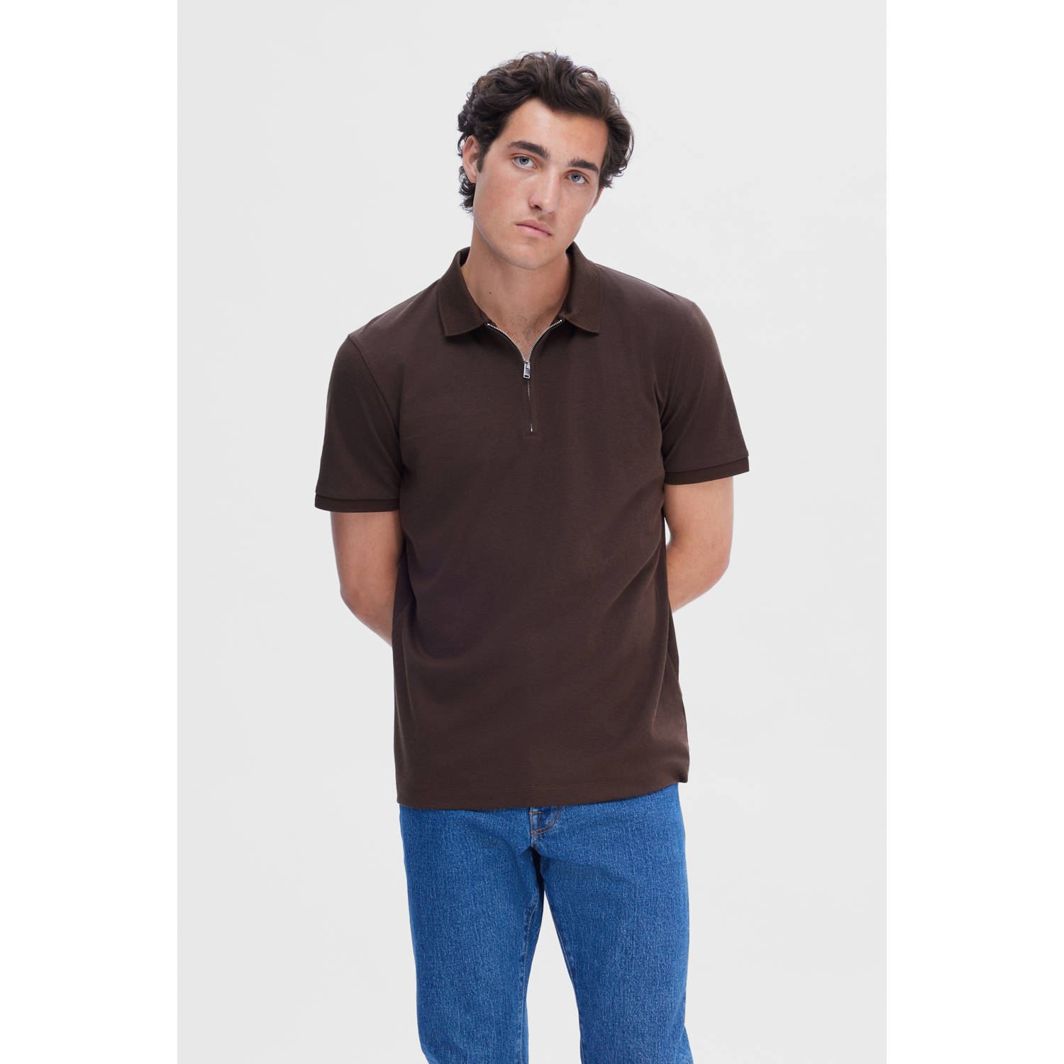SELECTED HOMME regular polo SLHFAVE bruin