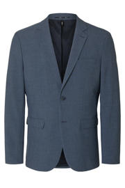 thumbnail: Donkerblauwe heren SELECTED HOMME colbert van polyester met reverskraag en knoopsluiting
