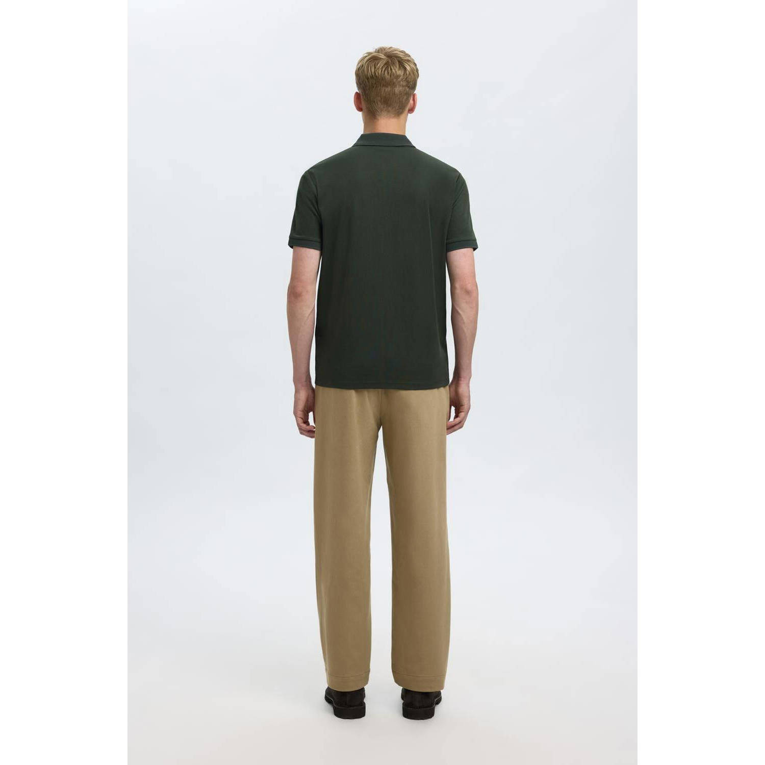 SELECTED HOMME regular polo SLHFAVE donkergroen