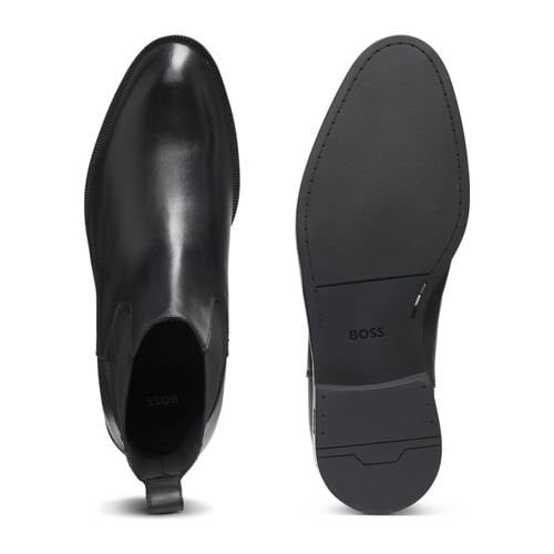 BOSS leren chelsea boots zwart afbeelding