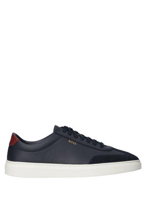 Kieran_Tenn leren sneakers donkerblauw