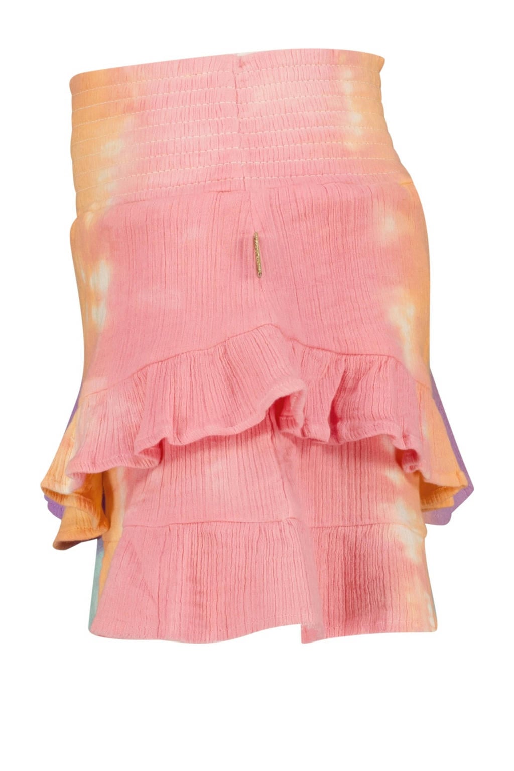 Paars, oranje en blauwe meisjes Vingino skort van katoen met elastische tailleband en tie-dye effect