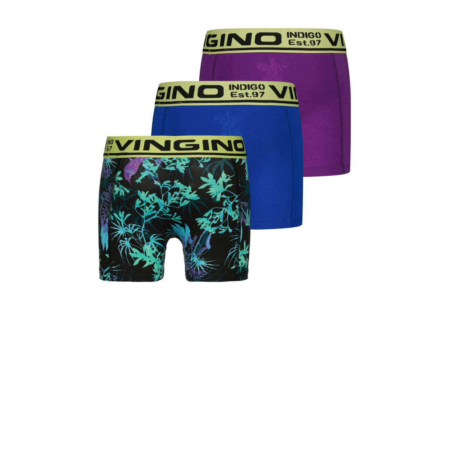 Vingino boxershort set van 3 paars blauw