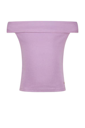 off shoulder top lila