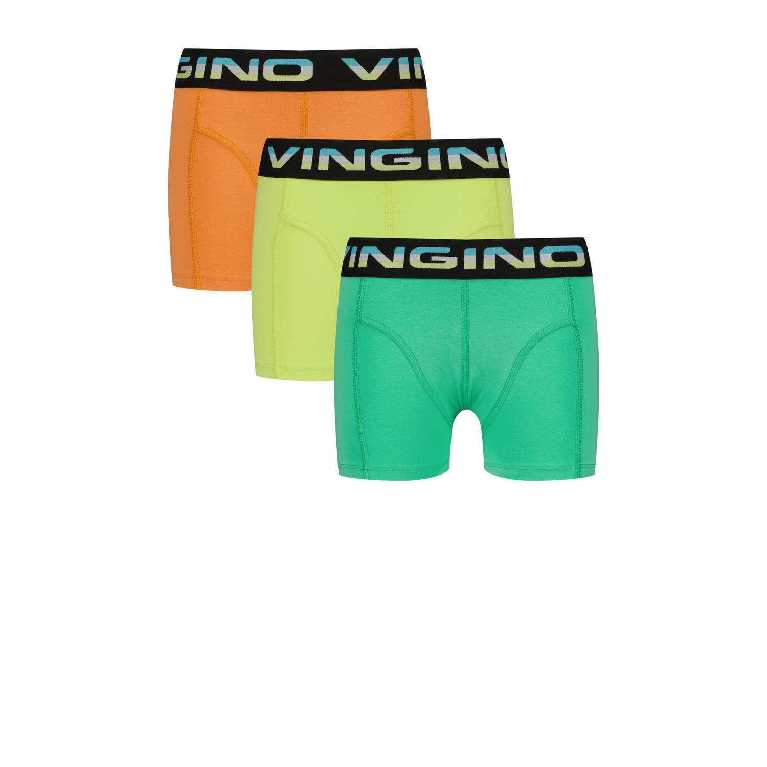Vingino boxershort set van 3 groen geel oranje