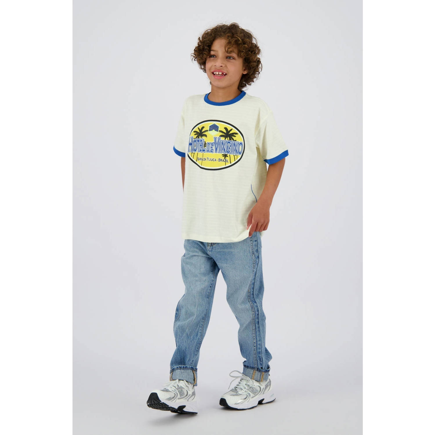 Vingino T-shirt lichtgeel blauw