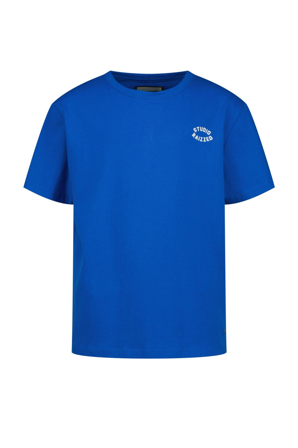Blauwe meisjes Raizzed T-shirt van katoen met backprint, korte mouwen en ronde hals