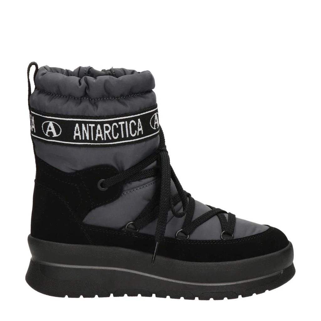 Antraciete dames Antarctica snowboots van suèdine en nylon met trekkoorden