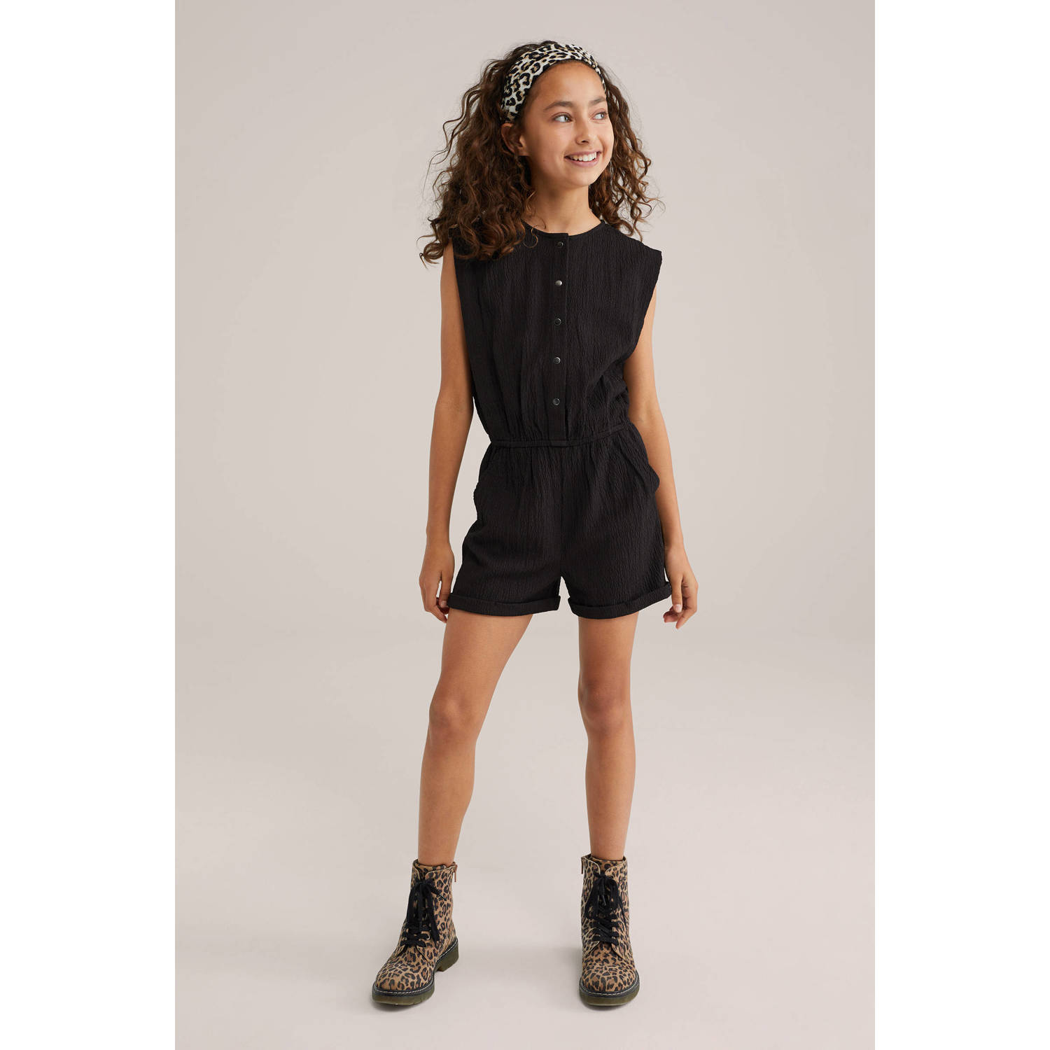 WE Fashion zwart straight playsuit