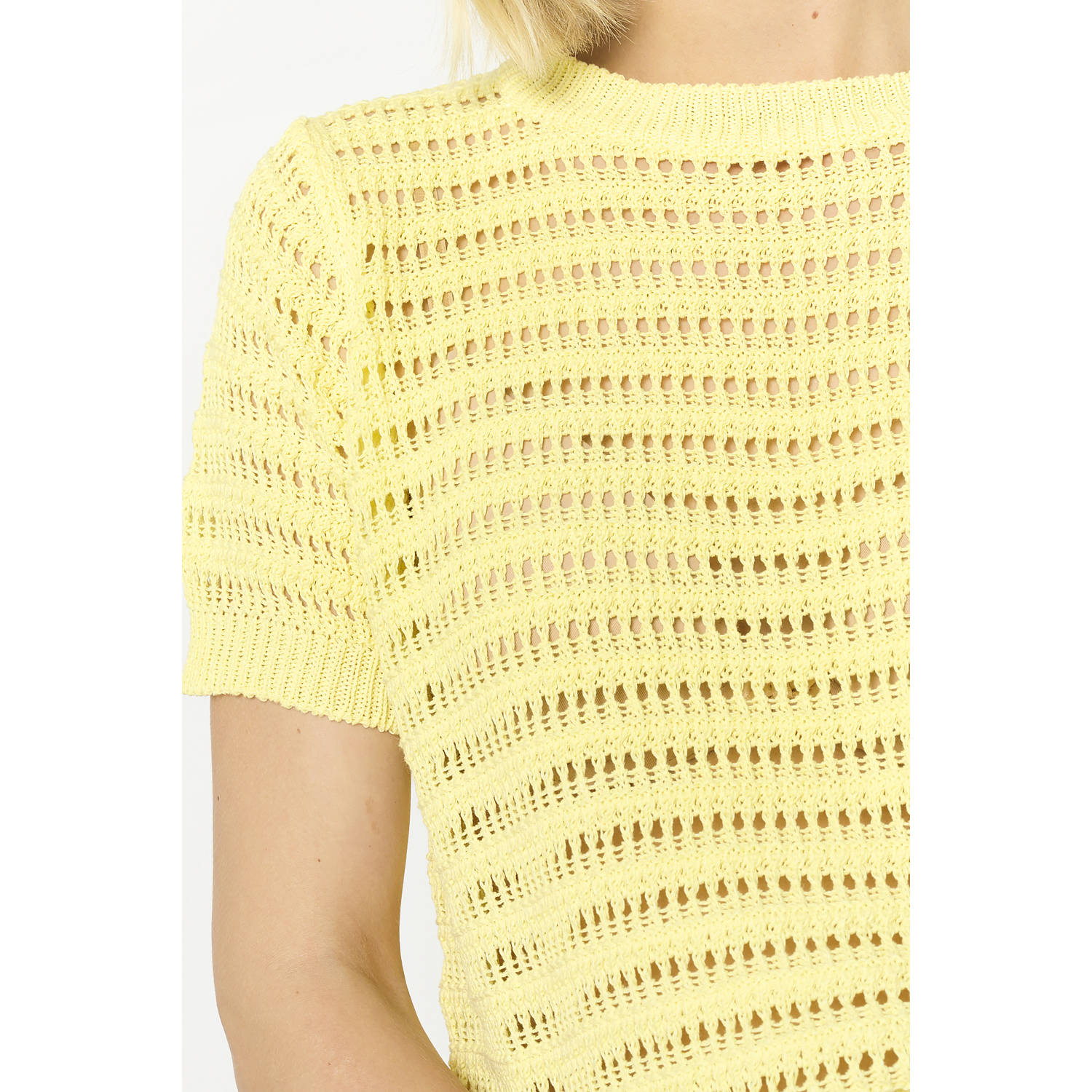 LOLALIZA top lichtgeel crochet