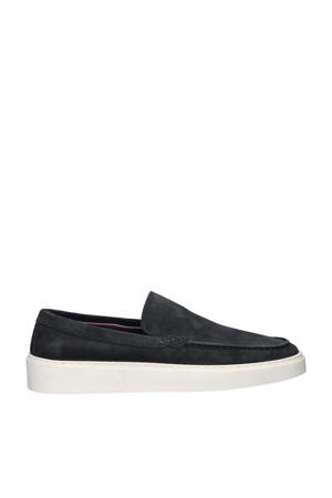 suède loafers donkerblauw
