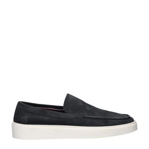 suède loafers donkerblauw