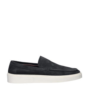 suède loafers donkerblauw