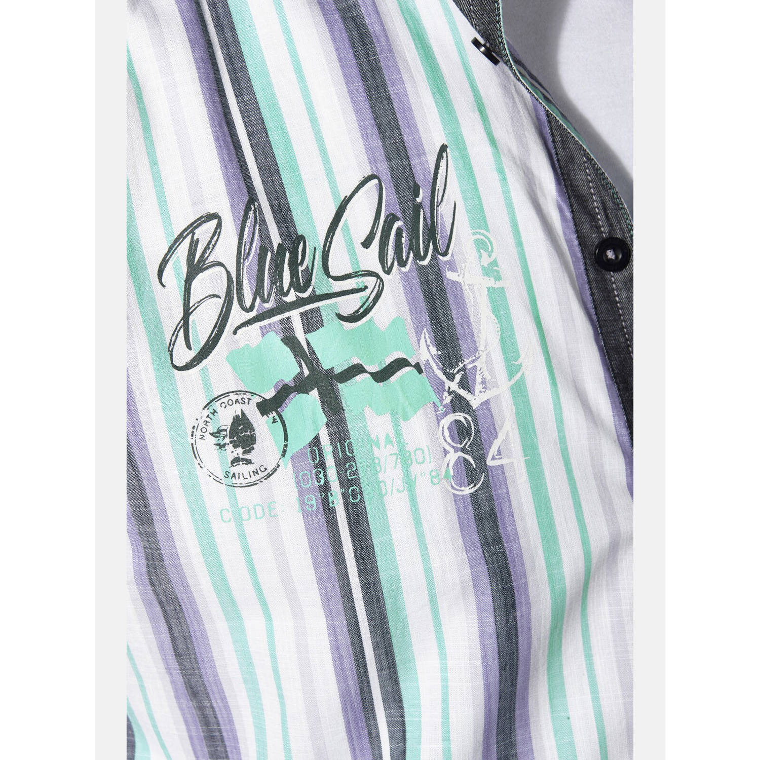 Jan Vanderstorm +FIT Collectie casual overhemd SVENHART Plus Size turquoise paars