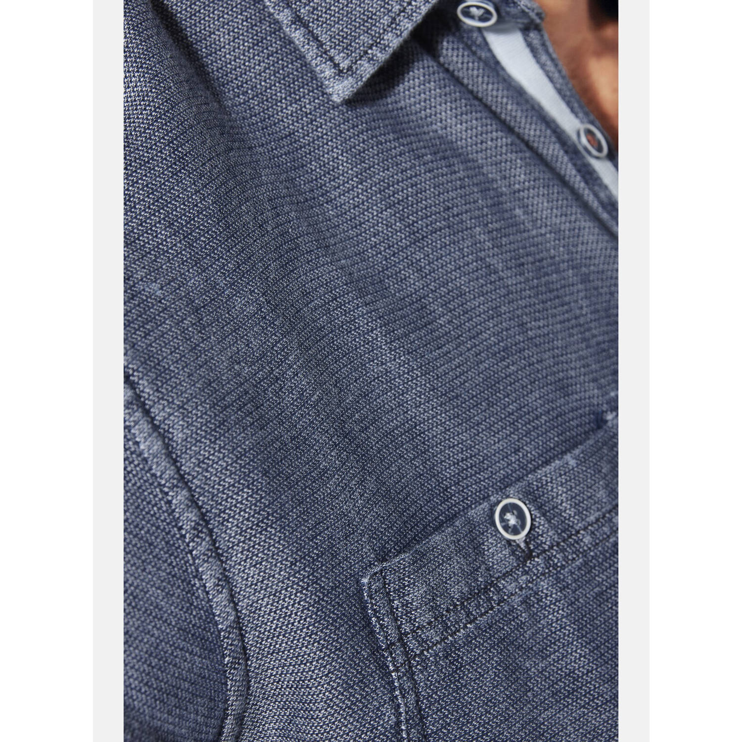 Jan Vanderstorm +FIT Collectie casual overhemd BRYNGUR Plus Size blauw