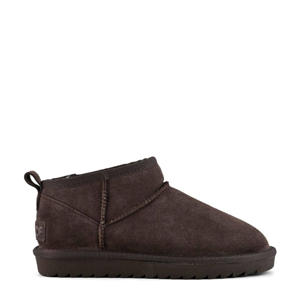 gevoerde suède enkelboots bruin