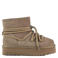 Colors of California Platform mountain look gevoerde suède veterboots taupe